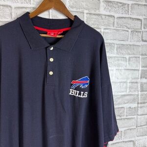 Buffalo Bills x NFL Vintage 90s Cotton Jacquard Collared Polo Shirt Mens 4XLT